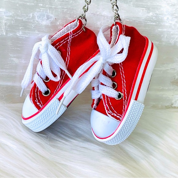 - Accessories - MINI SNEAKER KEYRINGS 2 RED his & hers running shoes Athlete Trainers